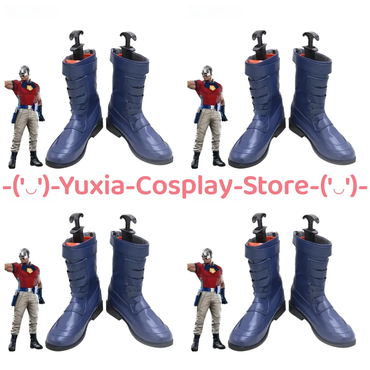 

Yuxiacosplay! Peacemaker Cosplay Shoes Anime Game Character Prop PU Leather Boots Halloween Carnival Party Costume