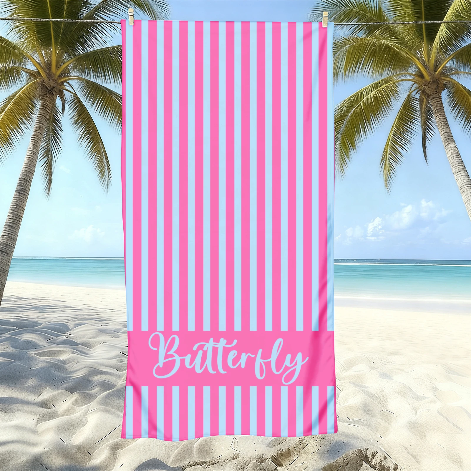 1pc Custom Name Beach Towel Personalized Microfiber Towel for Wedding Party Souvenir for Beach Swimming Bath Yoga Seaside