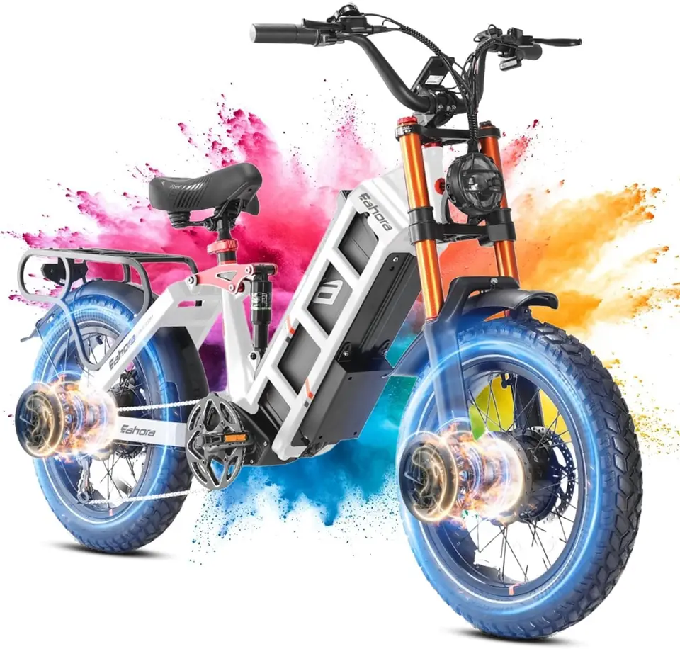 Pro 2 EBike - Dual Motor 5400W/1200W 30-43MPH 60V 70Ah 200Mile Long Range Electric Bike for Adults, 20'' Fat Tire image 2