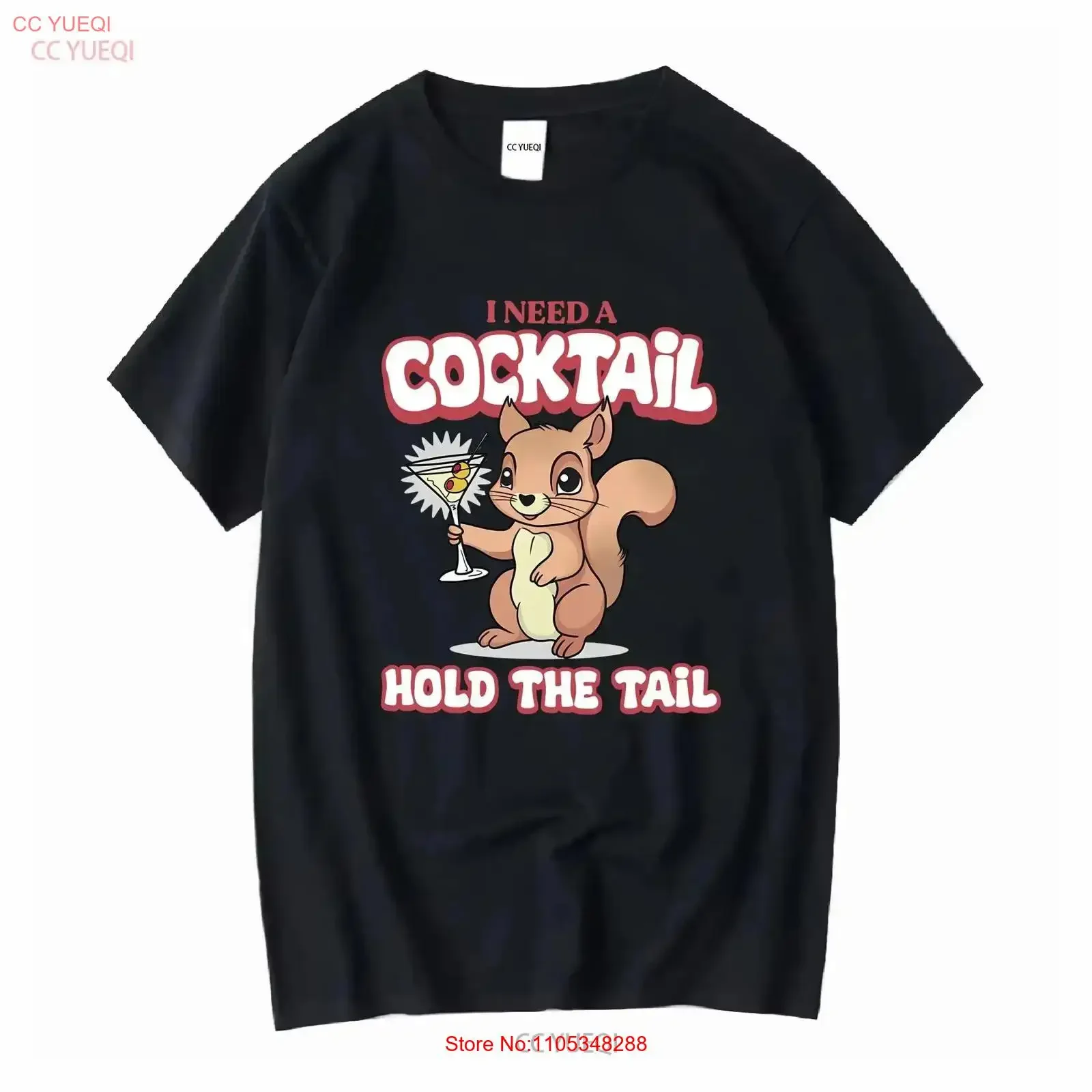 I Need A Cocktail Hold The Tail Funny Meme T Shirt Drinking Joke Squirrel Quote Sassy Inappropriate vintage Washed Breathable