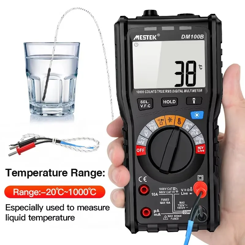 Mestek المهنية التيار المتناوب تيار مستمر DM100B التناظرية المتعدد NCV رقمي متعدد صحيح RMS NCV كشف المهنية صحيح المتعدد