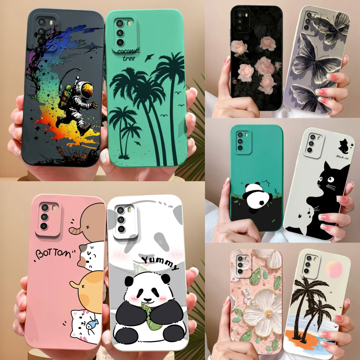 Vibrant Case For Xiaomi Poco M3 M4 Pro Back Cover Cartoon Soft Liquid Silicone Full Protection Phone Housing For Poco M 4 Cases