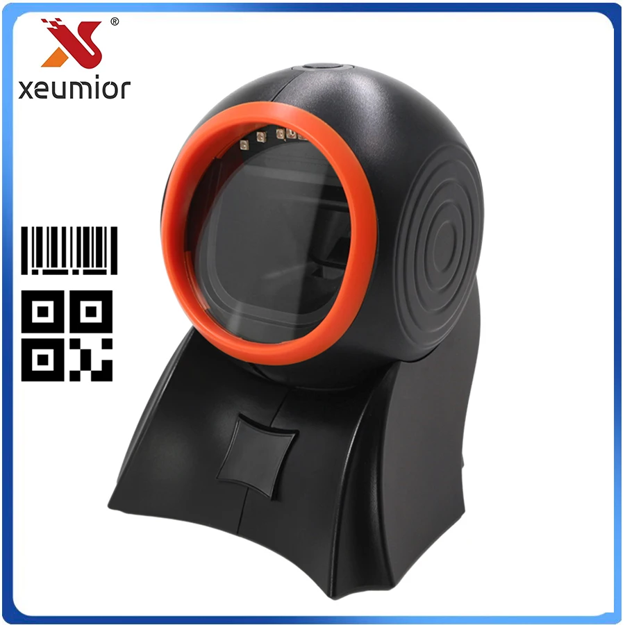 USB/RS232 Auto Sensor 1D 2D Omni-directional Barcode Scanner Data Matrix QR Code Desktop Barcodes Reader for Supermarket