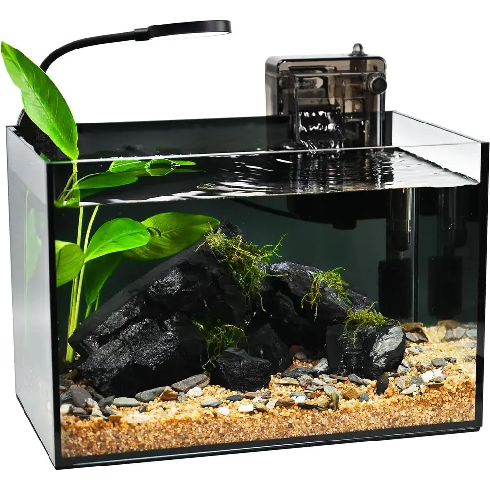 

ish Tank,2.8 Gallon Small Aquarium Kit,Glass Small ish Tank,Betta ish Tank with Light and ilter, Small Transparent Glass ish Tan