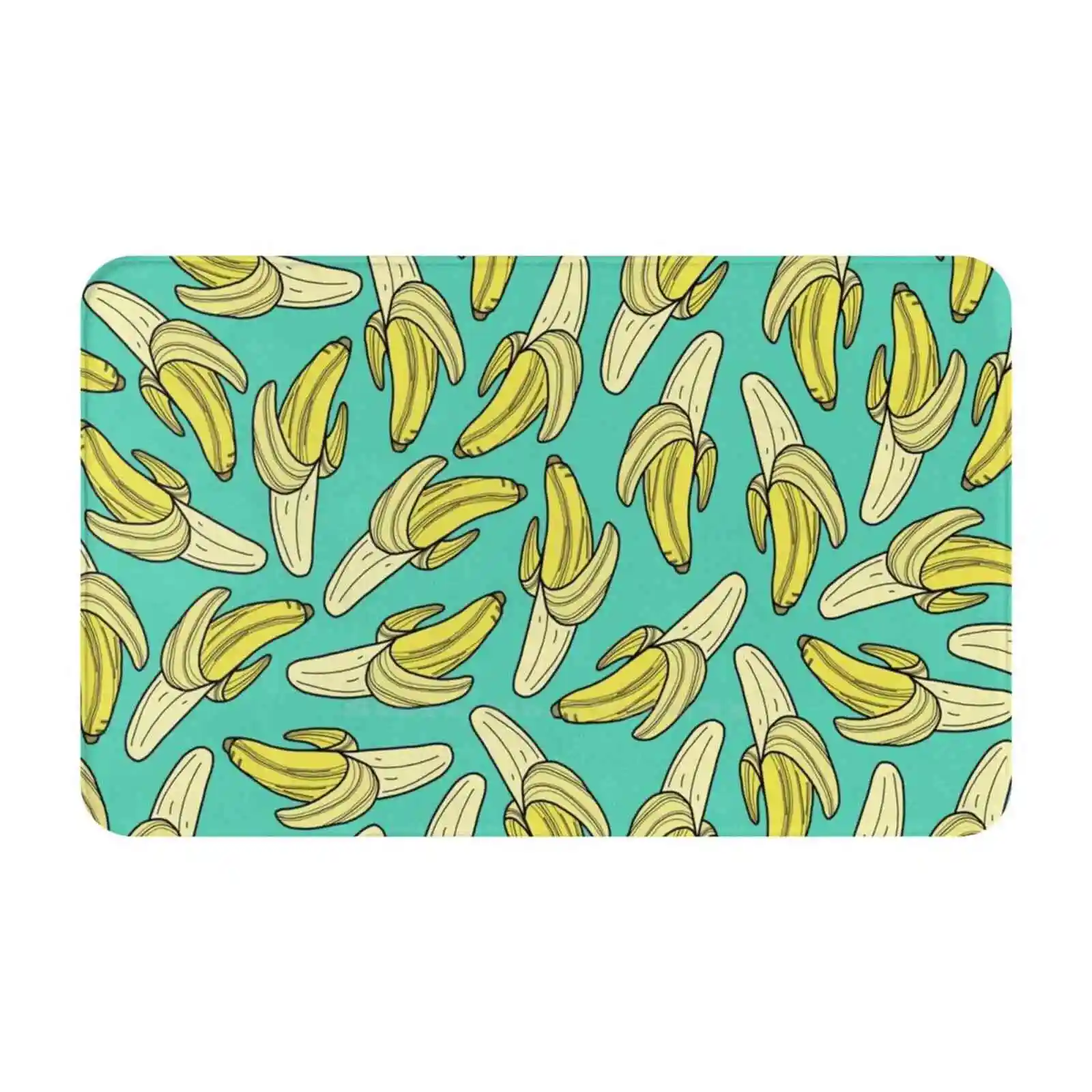 Banana-Jade Soft Cushion Car Home Carpet Door Mat Breakfast Bright Cooking Cool Cute Delicious Eat Edible Food Fruit Garden