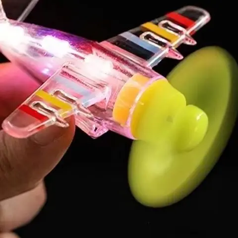 1Pc Wind Powered LED Airplane Ornament For Motorcycles Handlebar Car Rearview Mirror At Night Rotating LED Lights Decoration