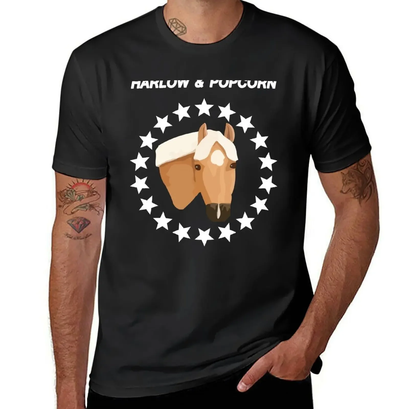 

Harlow And Popcorn Merch Popcorn The Pony T-Shirt cheap stuff custom t shirt vintage clothes t shirts for men