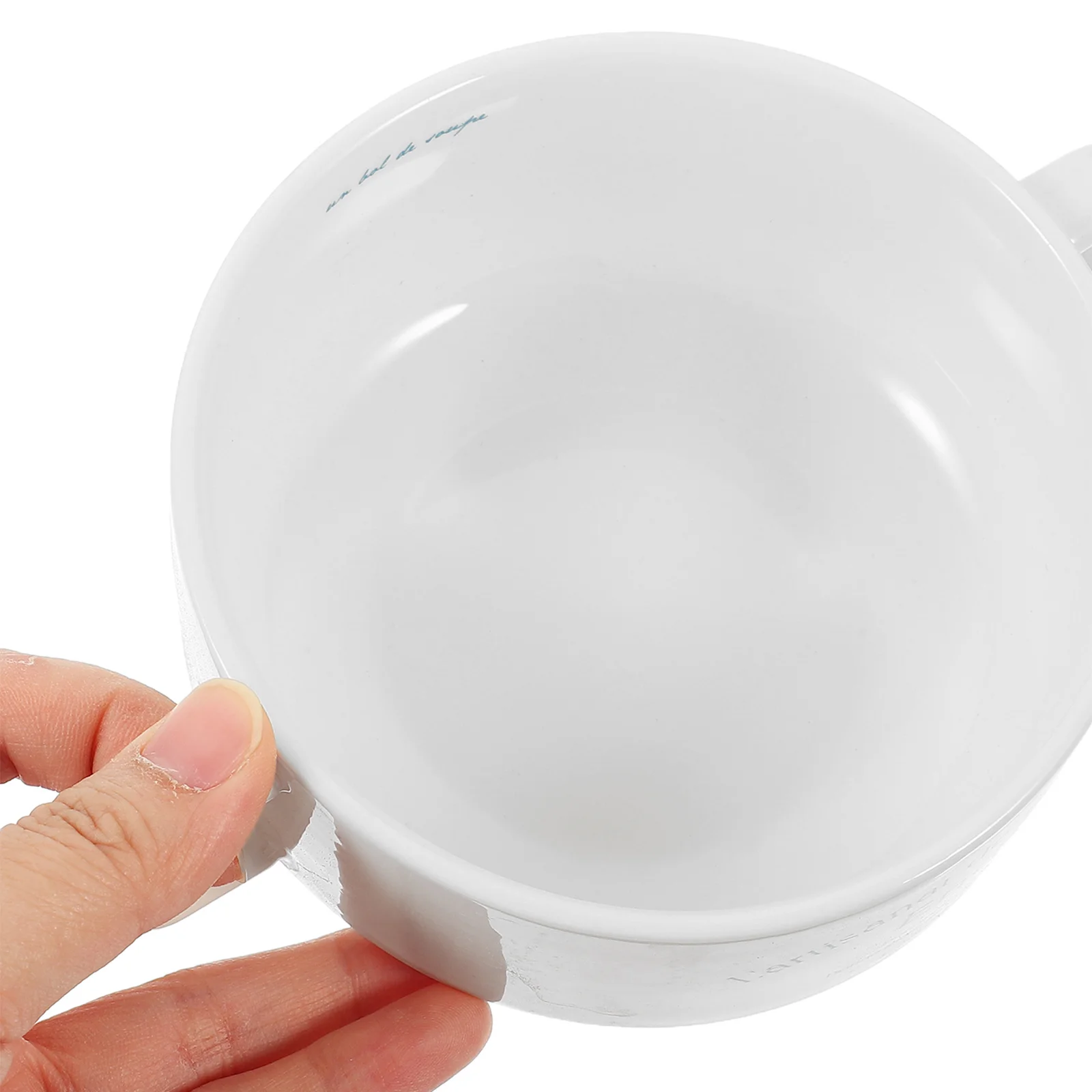 

Double Handles Ceramic Soup Bowl Compact High-Temperature Resistant Dishwasher Safe Multi-Function Kitchen Accessory