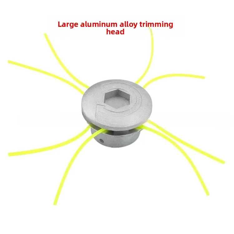 Universal Aluminum Grass Trimmer Head with 4 Lines Brush Cutter Head Thread Nylon Grass Cutting Line Head for Lawn Mower Silver
