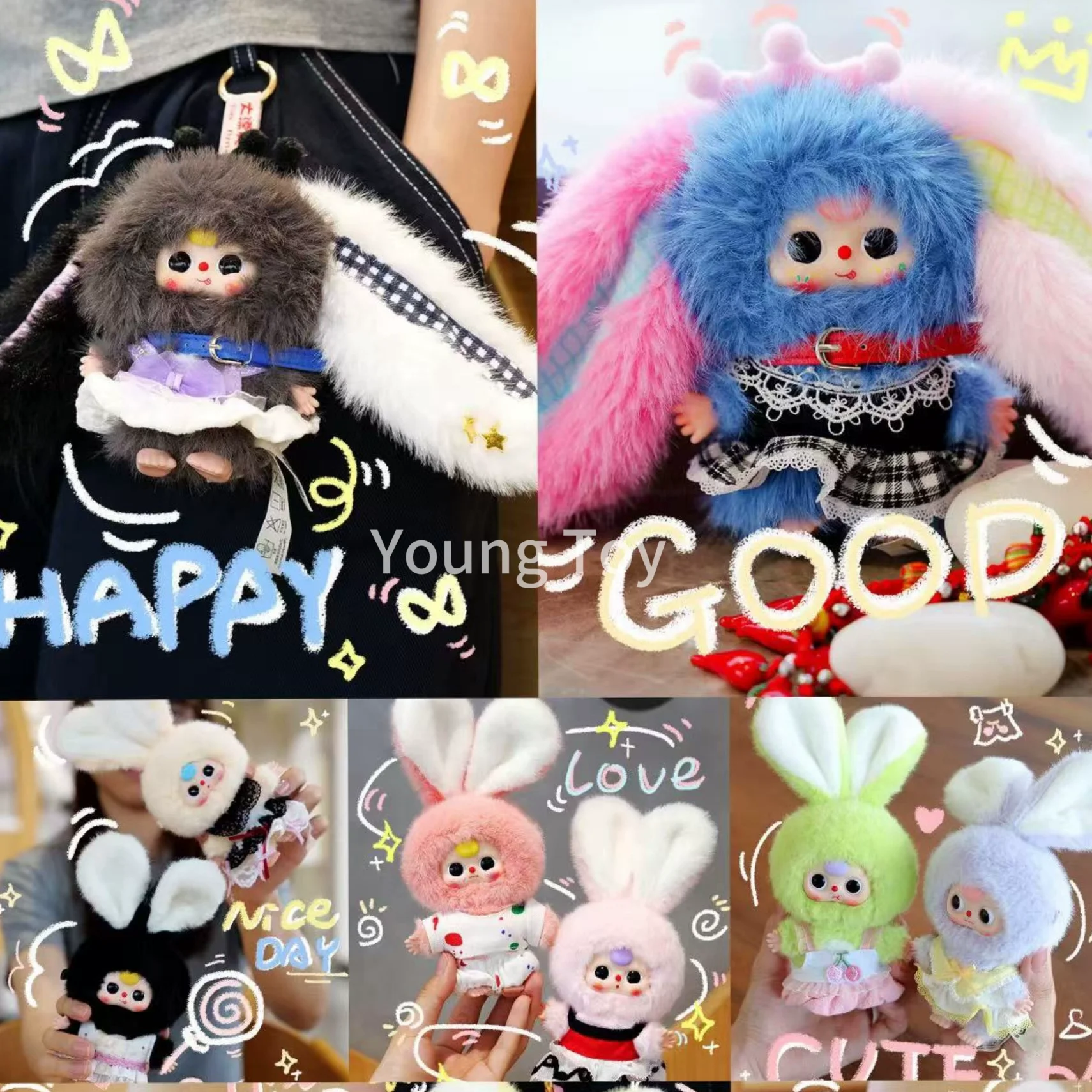 

New Baby Three Mini Little Rabbit Vinyl Plush Blind Box Cute Doll Delicate Backpack Pendant Desktop Ornament Collect Gift Toy