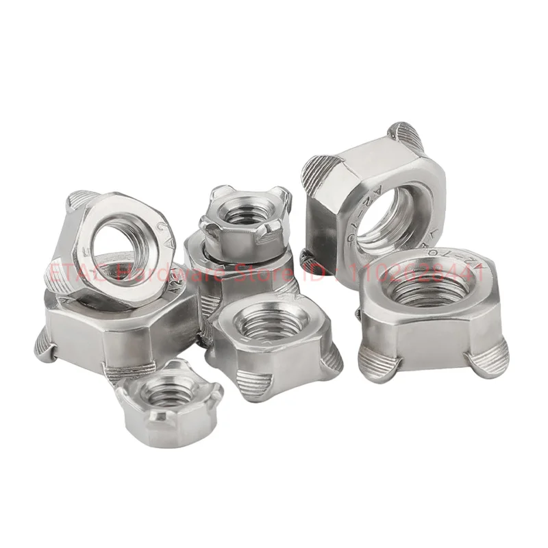 Porca de soldagem quadrada M4/M5/M6/M8/M10/M12/porca de soldagem de quatro cantos/porca de soldagem de ponto quadrado