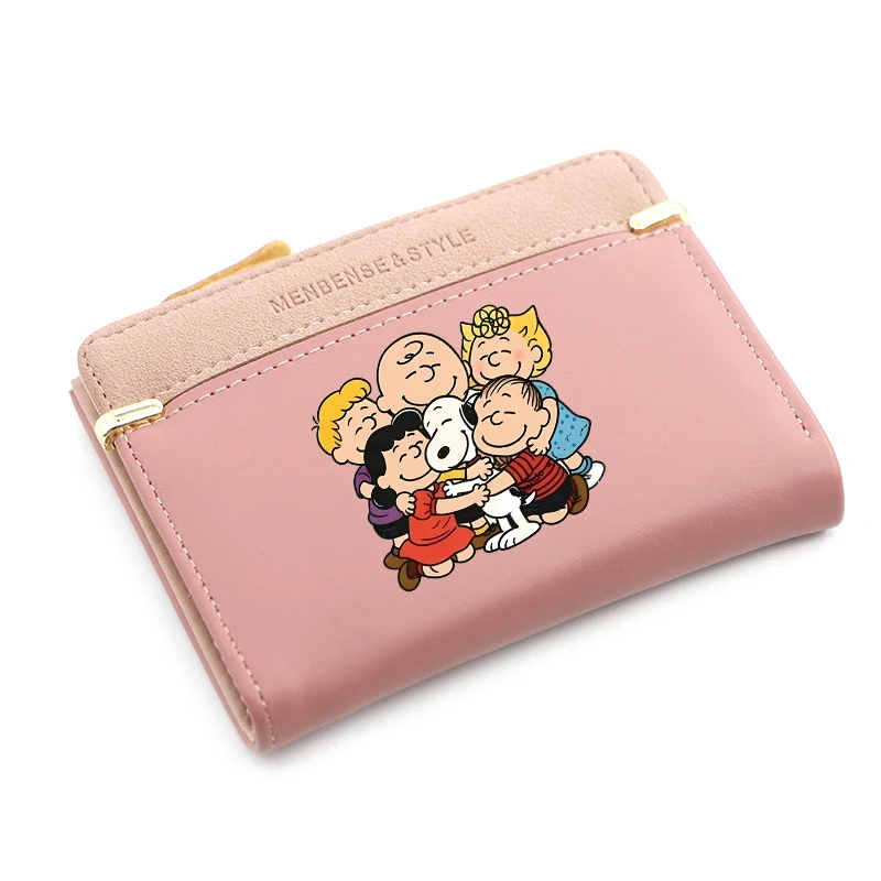 Snoopys Womens Wallet Short Coin Purse Fashion Wallets for Woman Card Holder Ladies Wallet Female Hasp Mini Clutch Birthday Gift