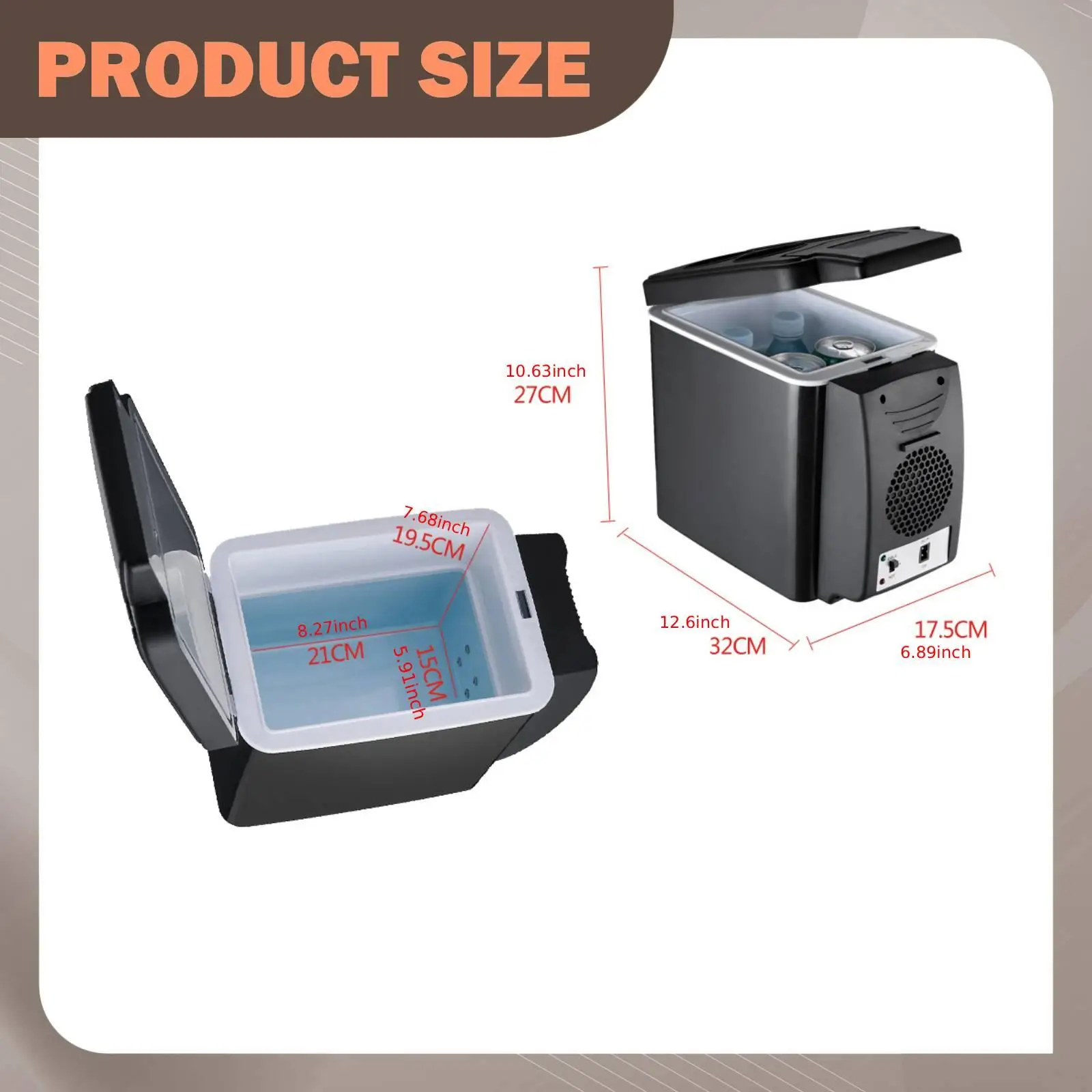 6L Fridge Cooler Portable Freezer Cabin Picnic 12V Small Car Refrigerator