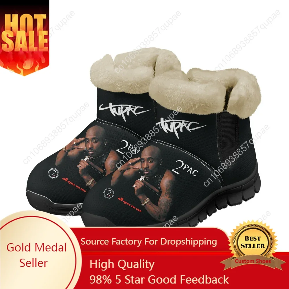 

Tupac Rapper 2Pac Snow Boots Hip Hop Rapper Men Women Teenager Shoes Keep Warm Casual Lightweight Couple Sports Custom Sneakers