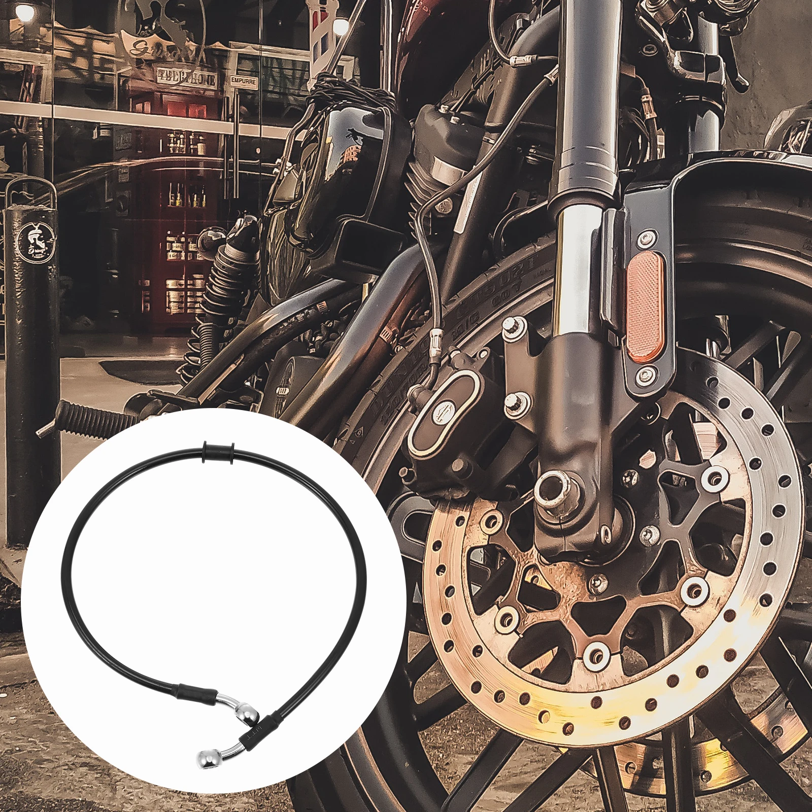 

Motorcycle Brake Hose Durable Hydraulic Line Pipe Fitting Bike Steel Covers Clutch Wire Weave Long Use Reliable Performance Easy
