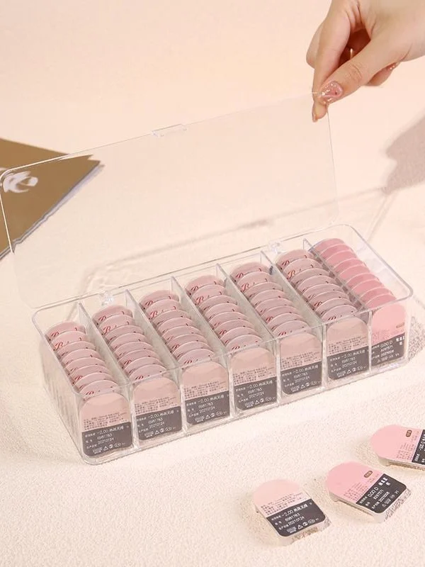 Large Capacity Daily Throwaway Contact Lens Storage Box Dustproof Transparent Portable Student Contact Lens Organizer Box