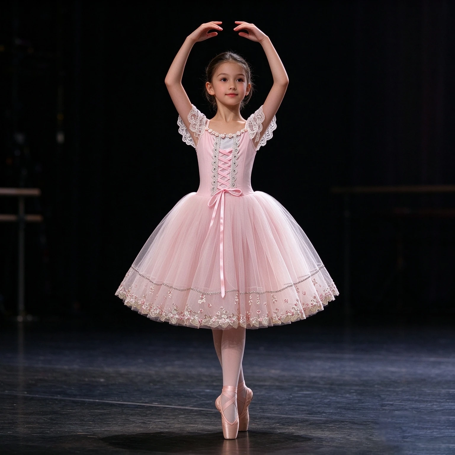 Children Ballet Dress Giselle Clara Romantic Long Tutus Girls Pink Kids Ballerina Layered Tulle Skirt Children Stage Dance Wear