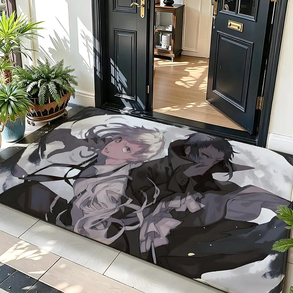 Anime B-Bungo S-Stray D-Dogs Floor Mat Soft Flannel Floor Mat  Suitable for Entryways, Living Rooms, Bedrooms, and Bathrooms
