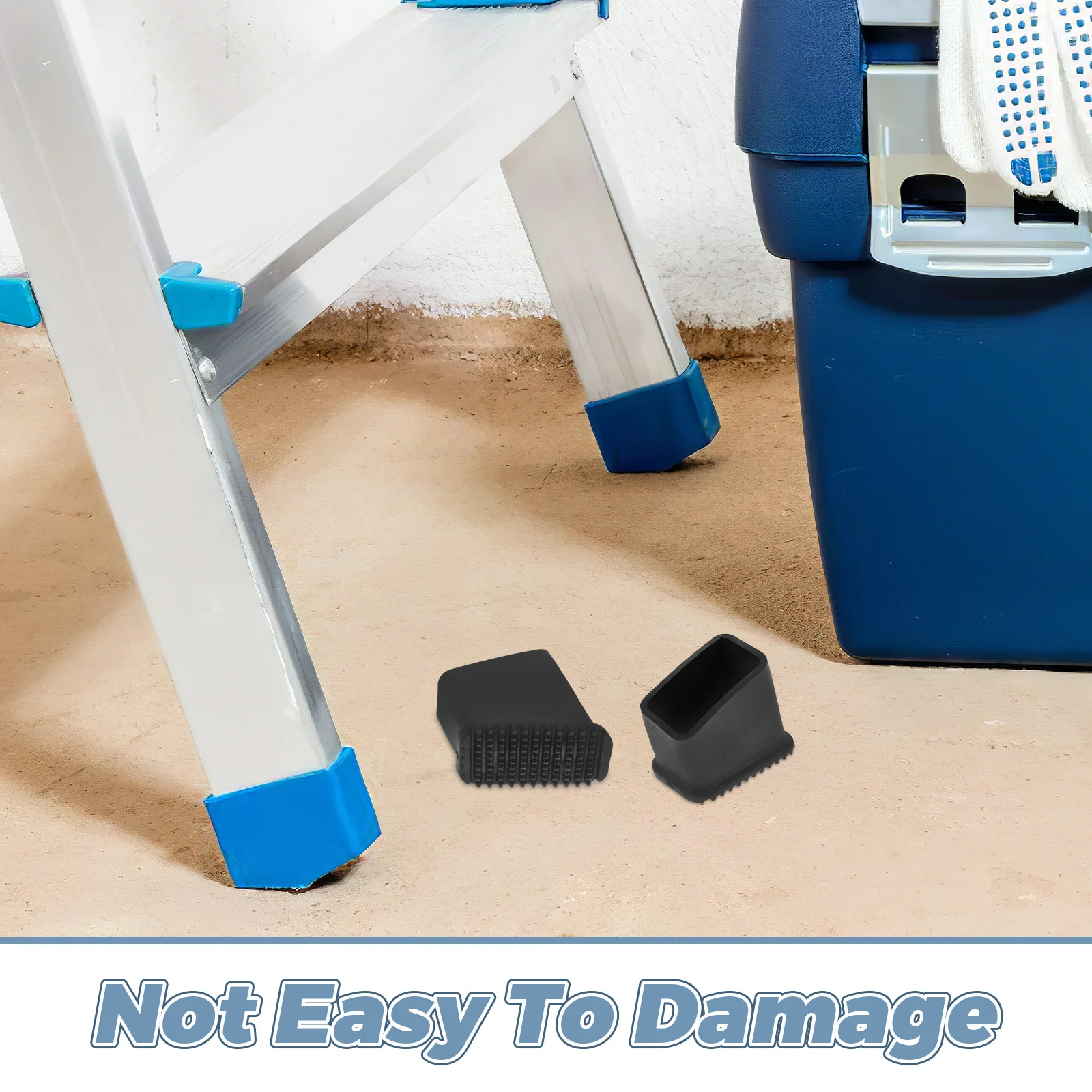 4 قطعة منصات الدرج المضادة للانزلاق البلاستيك سلم قدم استبدال يغطي للطي تمديد خطوة سلالم عدم الانزلاق #5