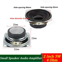 Altavoz cuadrado de rango completo, 2 pulgadas, 3W, 4 Ohm, 52mm, 35/40, anillo magnético, 3 vatios, 4R, altavoz pequeño, amplificador de Audio