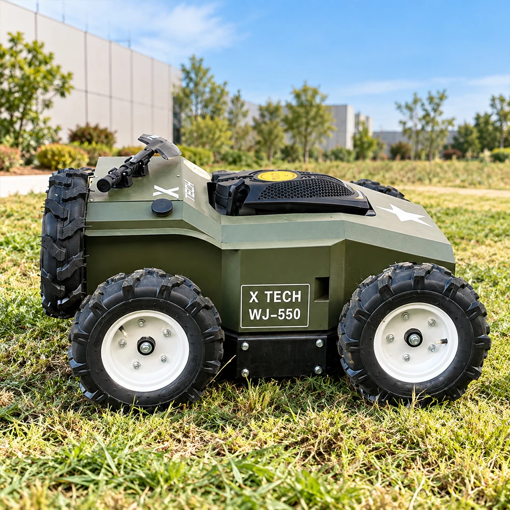 For~High Efficiency Remote Controlled Lawn Mower 4WD All Terrain Grass Cutting Equipment with Stable Slope Performance