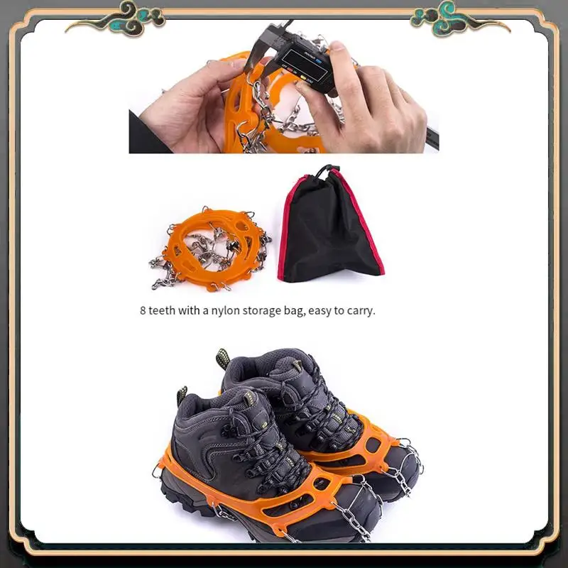 

Premium Crampons Stainless Steel Anti-Skid Ski Claws Mud Ice And Snow Anti-Skid Shoe Covers Mountaineering Anti-Skid Shoe Chains
