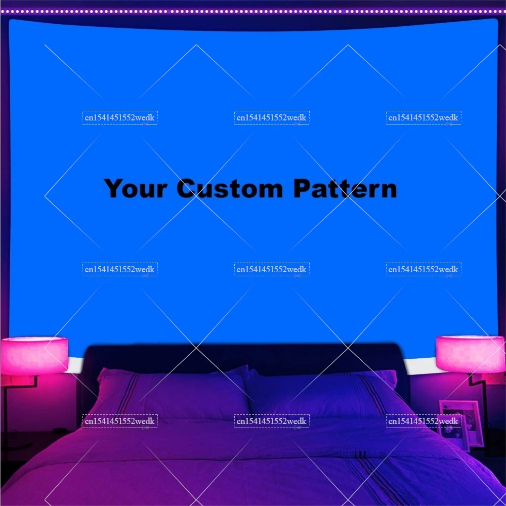 UV Reactive Custom Blacklight Tapestry Customized DIY Fluorescent Black Light Tapestry Aesthetic Wall Decor Neon Tapestries