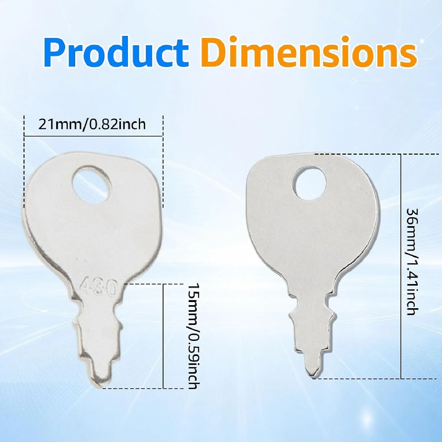 10pcs Universal Lawn Mower Key Replacement for Indak 430 691959 430-009 AYP Briggs & Stratton Craftsman Husqvarna Murray Snapper