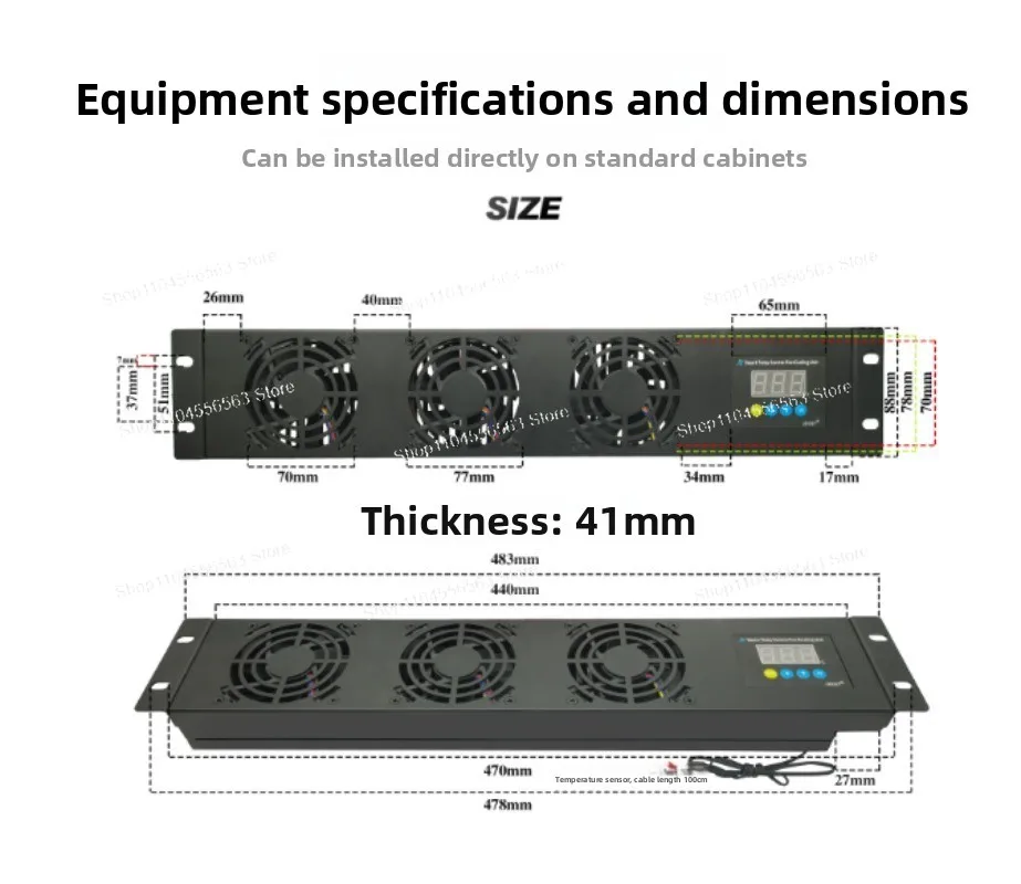 2U 12038 AC Fan, Intelligent Temperature Control & Speed Regulation, 220V Cooling Fan with Fault Detection