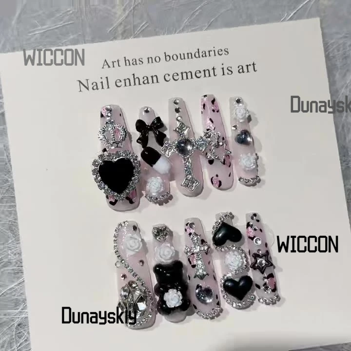 Jirai Kei Cool Kawaii Japanese Y2K Cosplay Costumes Accessions Cute Nails Pink Black Cool Party Daily Halloween Cosplay