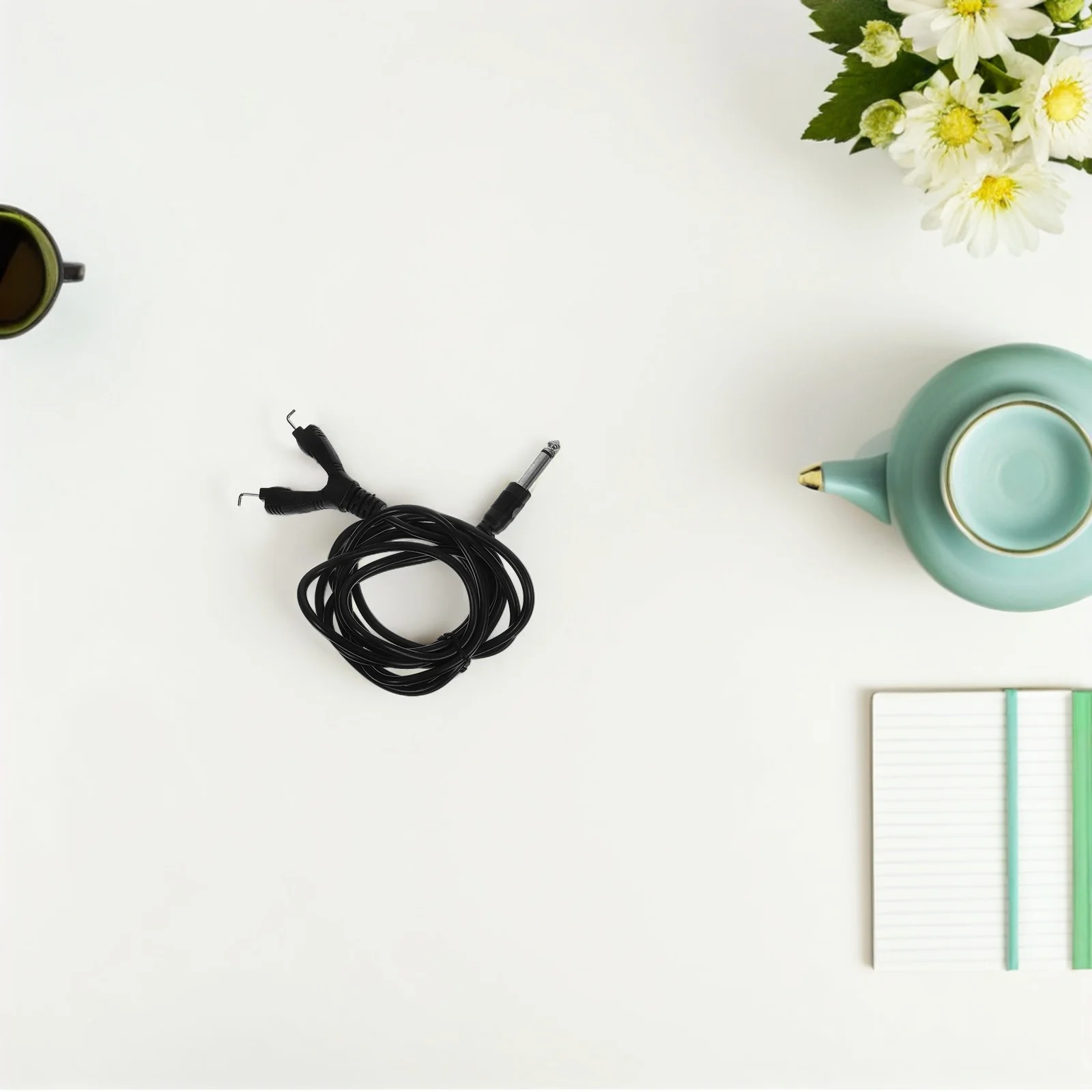 Przewód zasilający do maszyny, 2,5 m, silikonowy, z mocnym miedzianym klipsem, czarny.