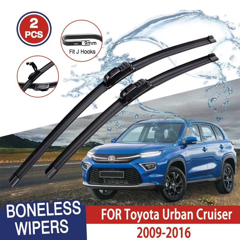 

For Toyota Urban Cruiser ist XP110 2009-2016 Car Windshield Wiper U-type Soft Rubber Frameless Bracketless Car Wipers 24"+14"