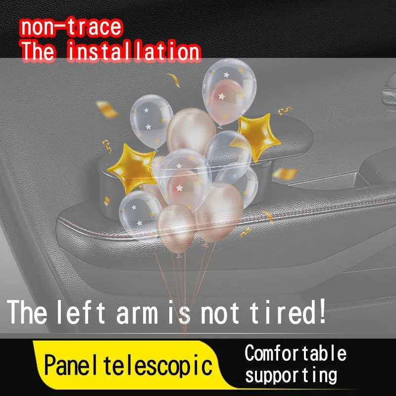 Telescopic Car Elbow Rest Pad Built-in Storage Space Universal Auto Door Armrest Cushion for Fatigue Relief Driving Use