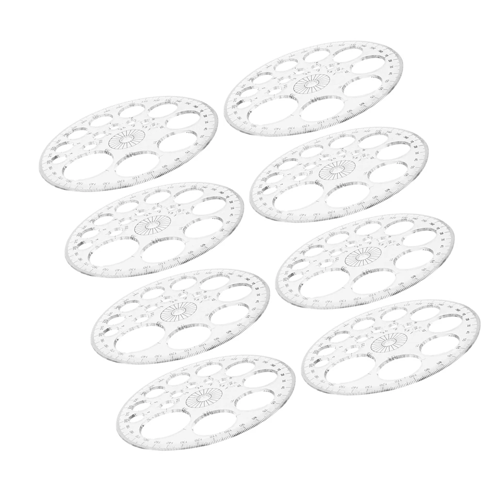 8 قطعة 360 درجة المنقلة أداة الهندسة واضحة للمنزل التدريس مدرسة مكتب عالية الدقة مسطرة قياس #5