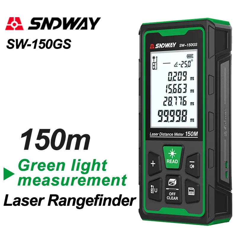 Green Laser Distance Meter Digital Rangefinder 150m 100m 80m 50m Range Finder Tape Measure Electronic Level Ruler Roulette Tools