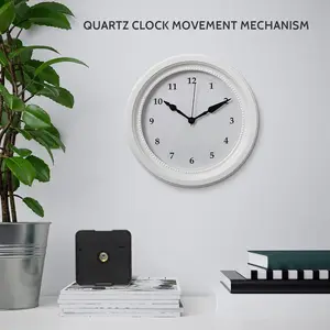 ABQR Quartz Clock Movement Mechanism DIY Repair Parts Black + Hands