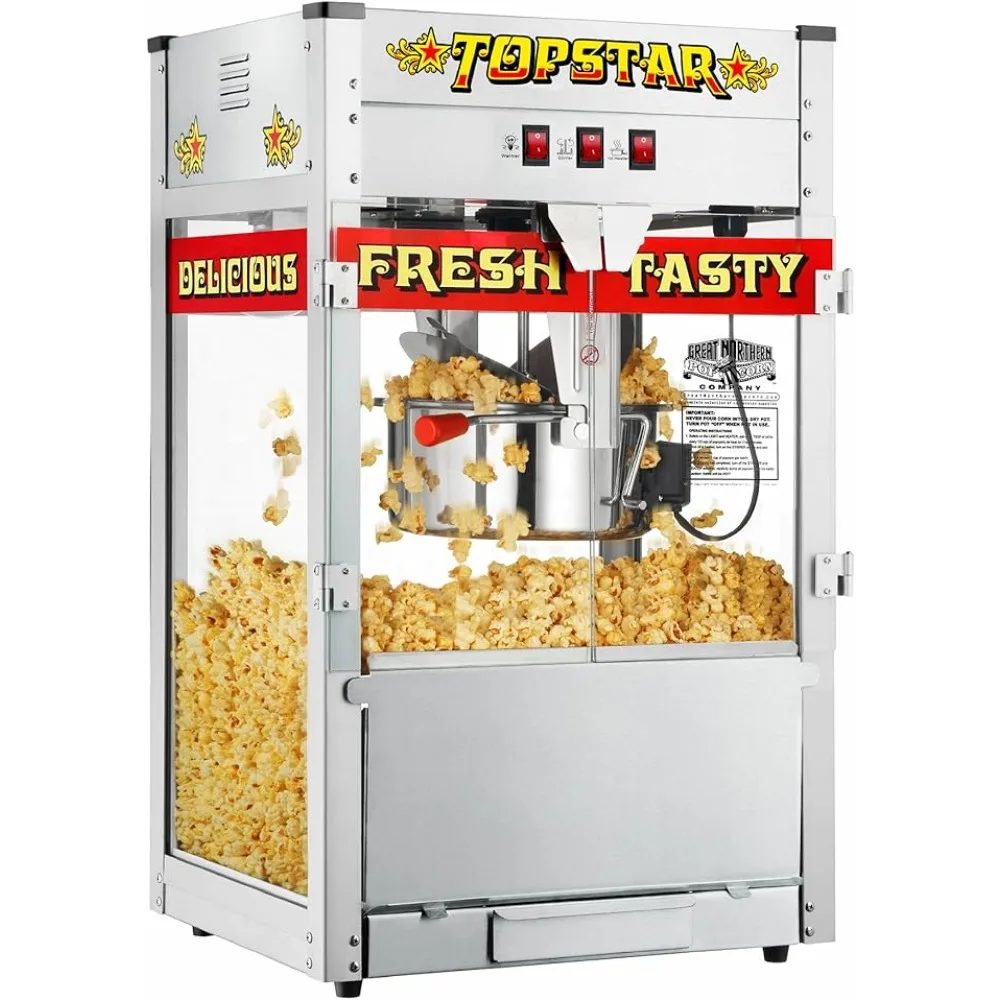 Popcorn Maker Machine Professional Cart with 2.5 Oz Kettle Makes Up To 10 Cups Popcorn Machine