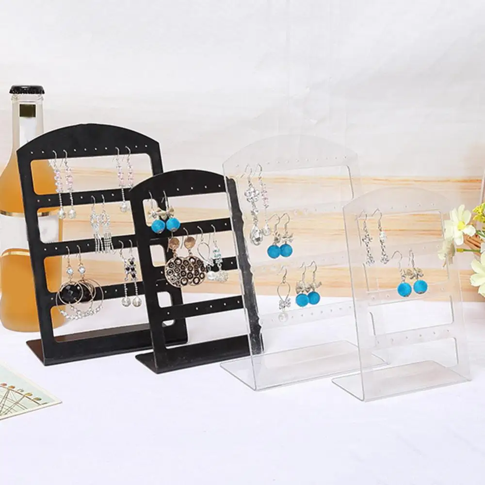 24/48 Holes Fashion Portable Earrings Ear Studs Holder Display Stand Holder Rack Acrylic Organizer Stand Storage Rack