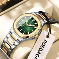 Reloj POEDAGAR cuadrado de lujo para mujer, reloj de pulsera resistente al agua con fecha luminosa para mujer, relojes de cuarzo de moda de acero inoxidable para mujer