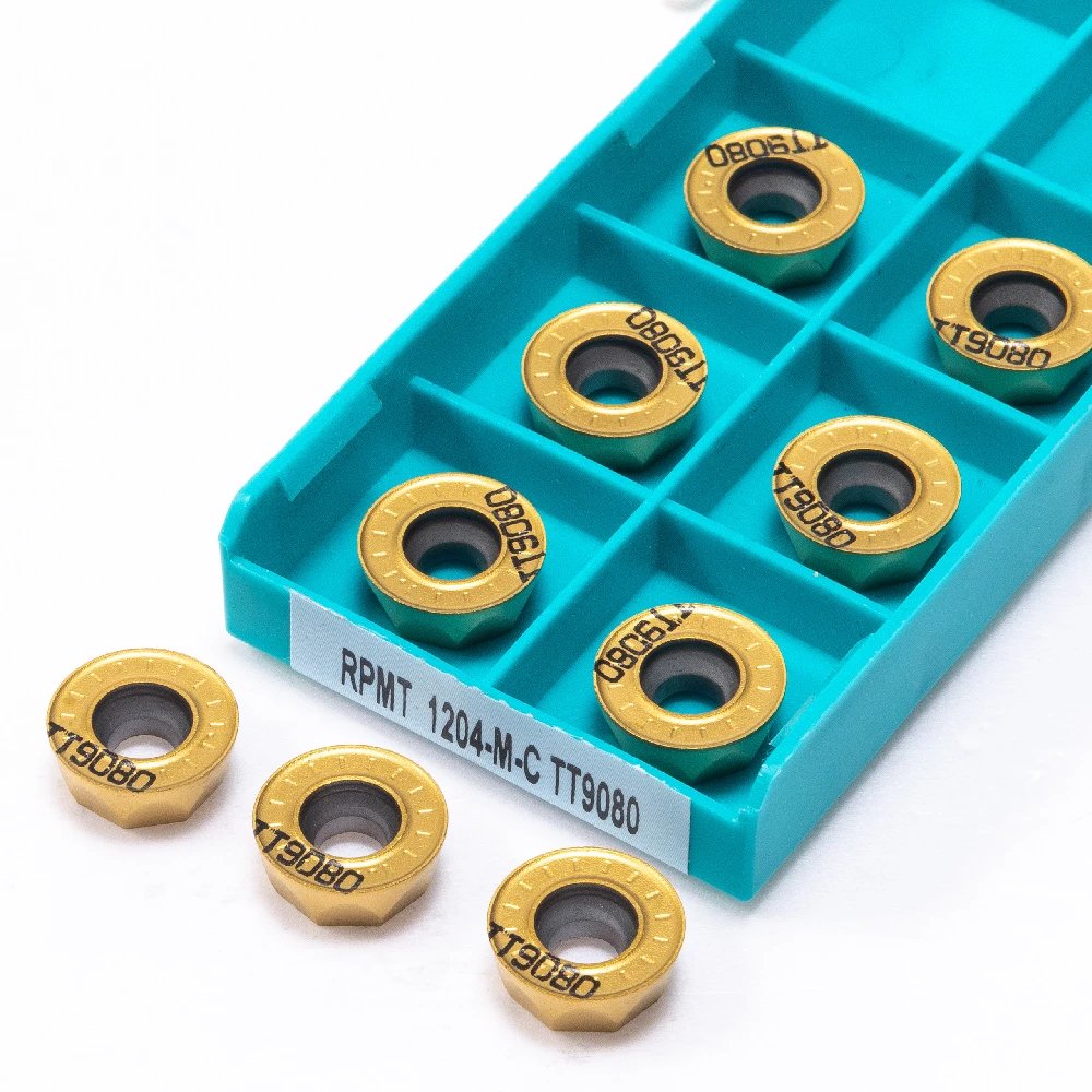 Alta Qualidade Filé Interno, Inserção de carboneto R6, RPMT1204 M C, Metal CNC Turnning Parts, Ferramenta Torno RPMT, TT9080