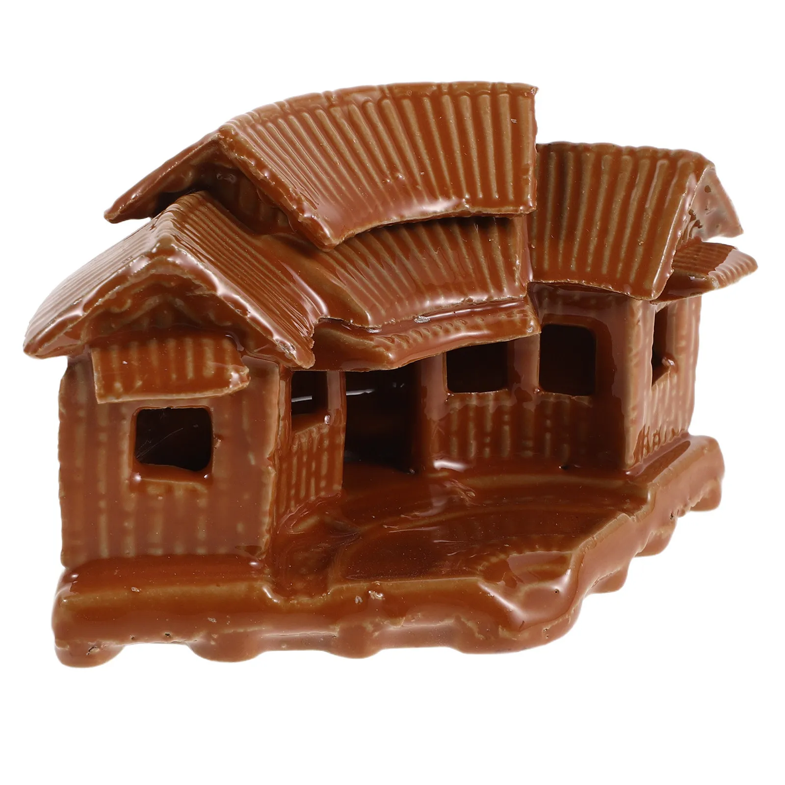Mini Ceramic Vintage Micro Landscape Cottage Small Outdoor Plant Pot Fairy Garden Home Decor Micro Village Accessory