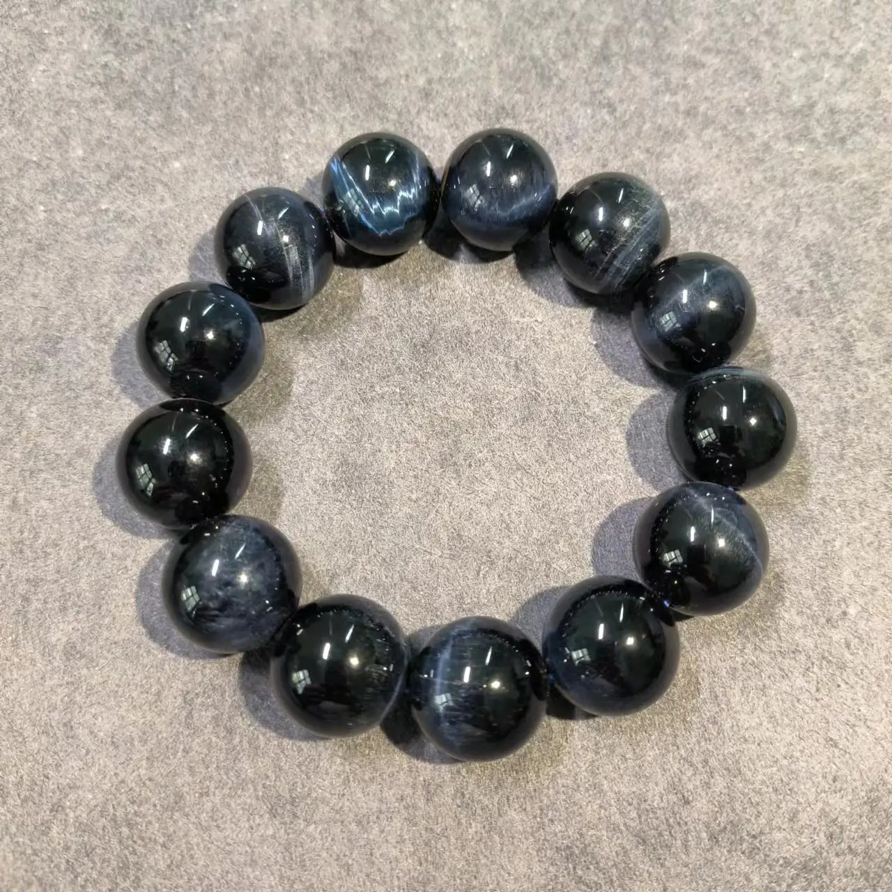 

1pcs/lot natural high quality blue tiger eye bracelet crystal blue black lap ball 18mm accessories jewelry amulet folk-custom