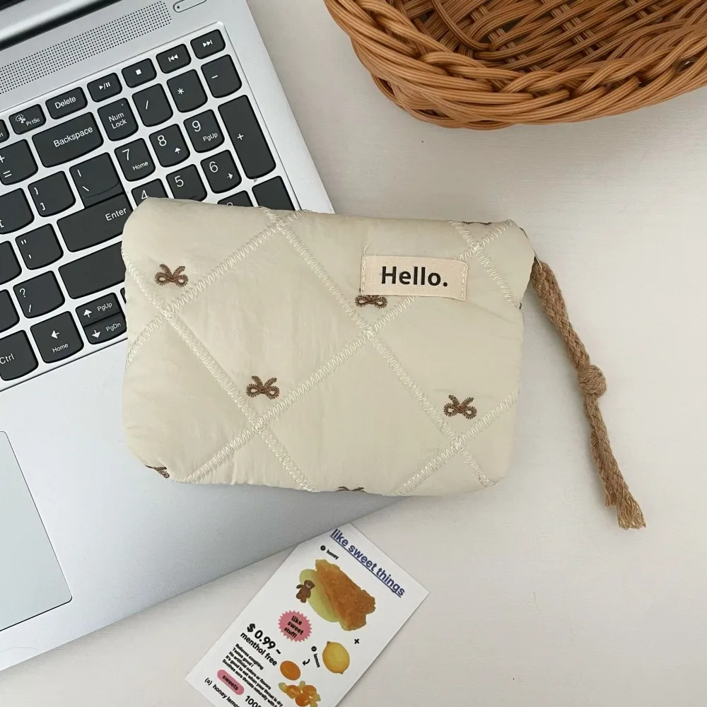 Cute Quilted Cotton Coin Purses Large Capacity Mini Coin Wallet Cartoon Storage Bag