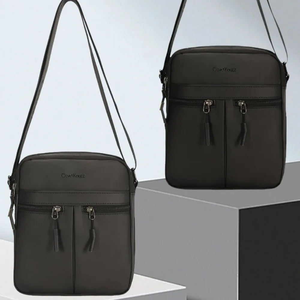 Single Shoulder Men Shoulder Bag Multi-Pockets Multi-functional Business Messenger Bag Large Capacity Square