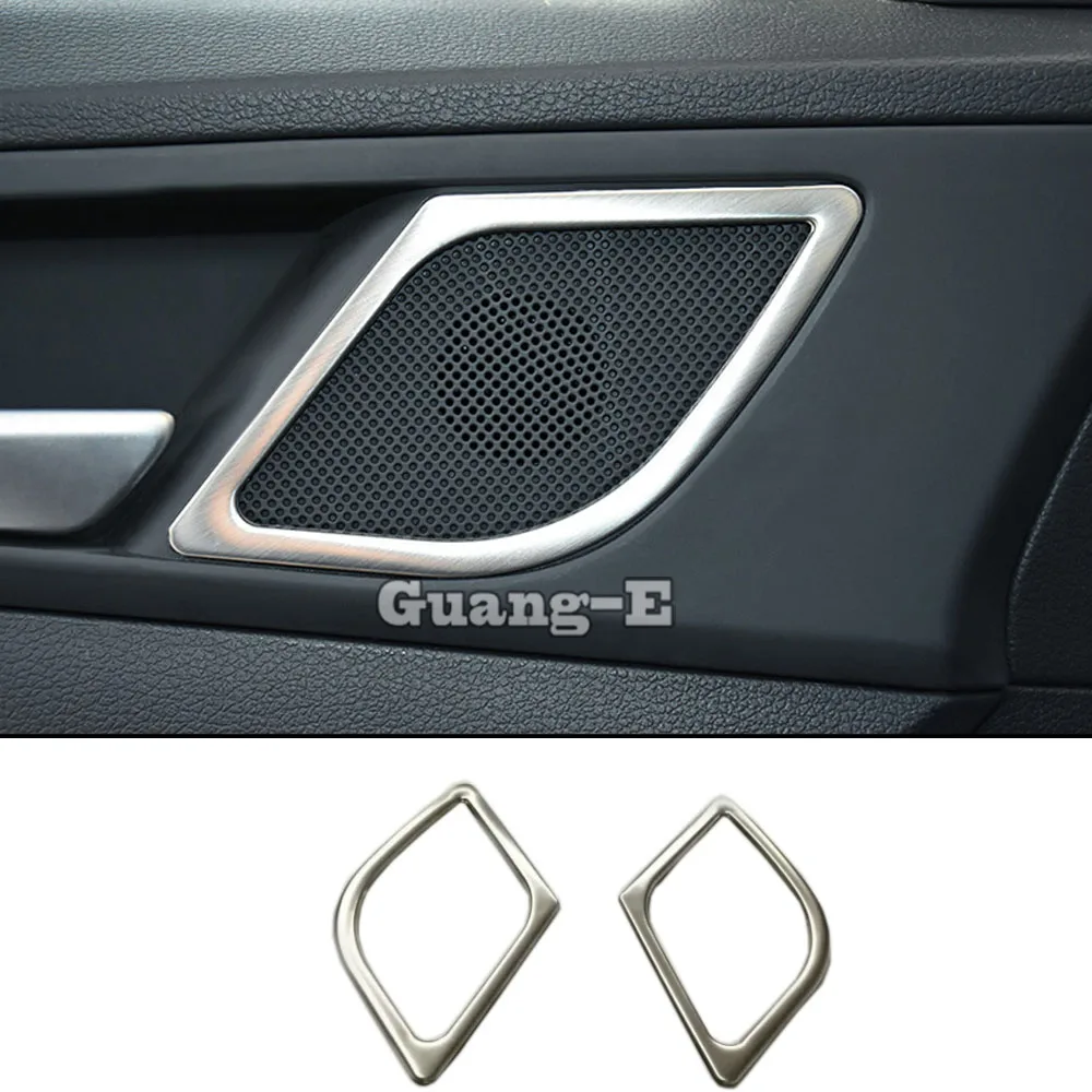 For Hyundai Tucson 2015 2016 2017 2018 Car Styling Stick Stainless Steel Inside Door Audio Speak Sound Ring Trim Hood Part