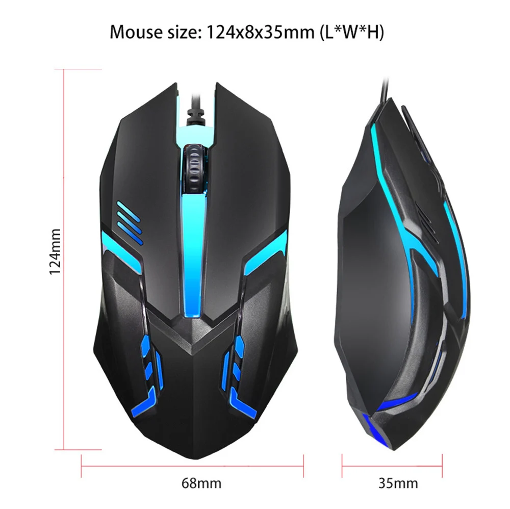 Business office Desktop laptop office light up eat chicken game mouse 5500dpi colorful esports mechanical mouse for PC laptop