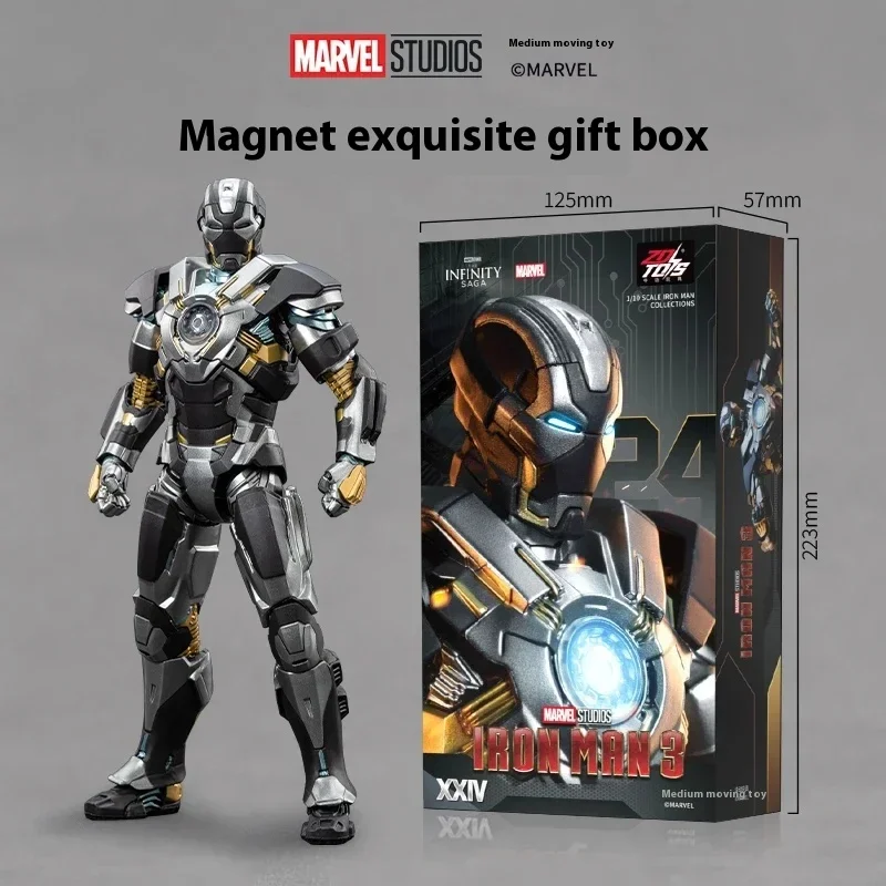 Marvel zdtoys homem de ferro 1/10 mk24 mk22 mk41 mk47 figuras de ação modelo brinquedos anime periférico crianças presente aniversário