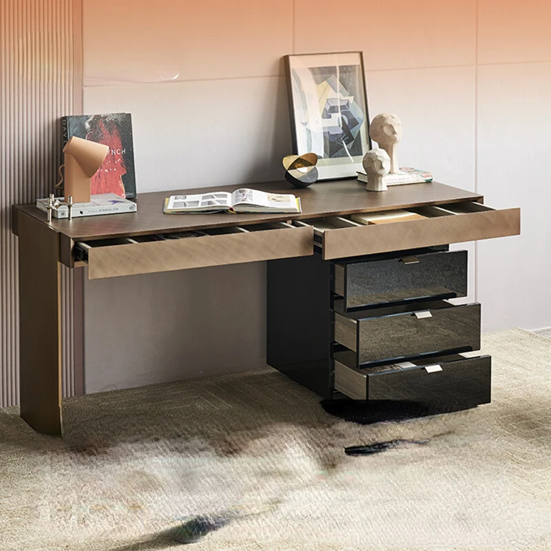 Office desk/minimalist/1.6m/baking paint+stainless steel/