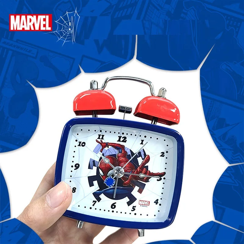 Despertador de quartzo para crianças, maravilha, Spider Man, Mickey Mouse, sereia, congelado, desenhos animados, Double Bell, estudante, menino, menina, crianças