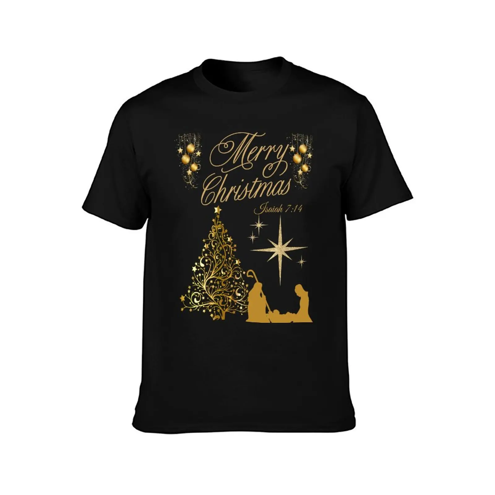 Merry Christmas Nativity Scene Isaiah 7:14 T-Shirt Creative Graphic Tee Shirt